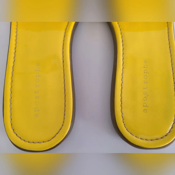Apostrophe Yellow Flat‎ Slide In Sandals Women’s Size 10 - Picture 6 of 8